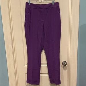 NWT Hybrid & Company Womens High Waist Straight Leg Pants, Purple, Size X-Large